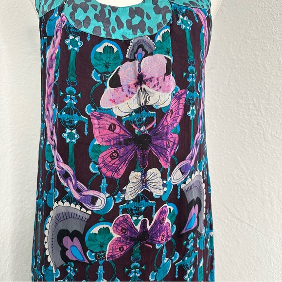 Custo Barcelona Vibrant Floral Maxi Dress in Teal and Magenta - Picture 5 of 10